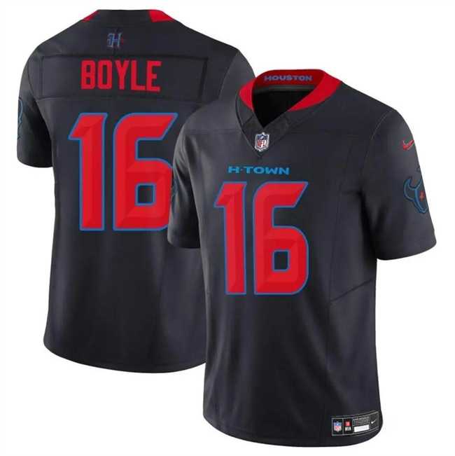 Men & Women & Youth Houston Texans #16 Tim Boyle Navy 2024 2nd Alternate F.U.S.E Vapor Stitched Jersey